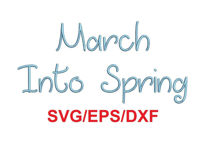 March Into Spring Script font svg/eps/dxf alphabet cutting files (MHA)