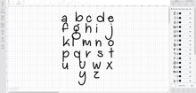 My Big Heart Script font svg/eps/dxf alphabet cutting files (MHA)