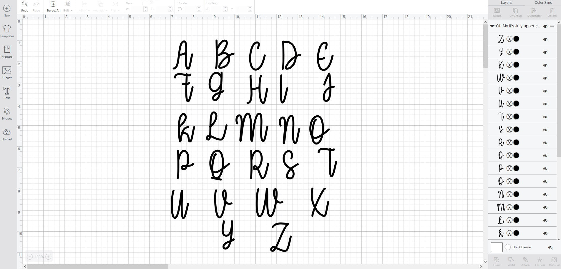 Oh My It's July Script font svg/eps/dxf alphabet cutting files (MHA ...