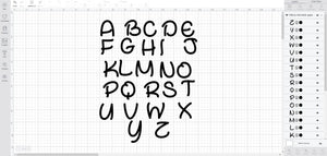 Otterly Adorable Script font svg/eps/dxf alphabet cutting files (MHA)