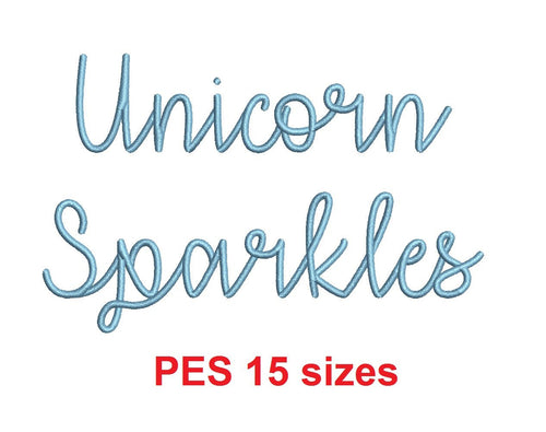 Unicorn Sparkles embroidery font PES format 15 Sizes 0.25 (1/4), 0.5 (1/2), 1, 1.5, 2, 2.5, 3, 3.5, 4, 4.5, 5, 5.5, 6, 6.5, 7