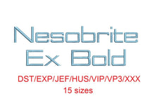 Nesobrite Ex Bold™ embroidery font dst/exp/jef/hus/vip/vp3/xxx 15 sizes small to large (RLA)