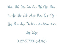 Simple Signature embroidery font PES format 15 Sizes 0.25 (1/4), 0.5 (1/2), 1, 1.5, 2, 2.5, 3, 3.5, 4, 4.5, 5, 5.5, 6, 6.5, and 7" (MHA)