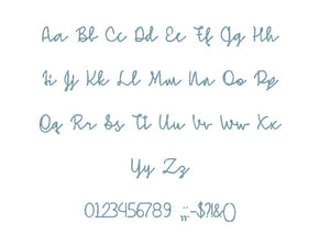 Simple Signature embroidery font PES format 15 Sizes 0.25 (1/4), 0.5 (1/2), 1, 1.5, 2, 2.5, 3, 3.5, 4, 4.5, 5, 5.5, 6, 6.5, and 7" (MHA)