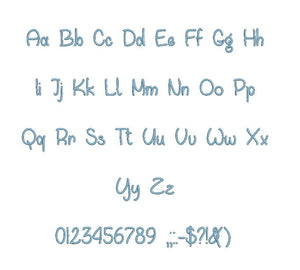 Waiting For You embroidery font PES format 15 Sizes 0.25 (1/4), 0.5 (1/2), 1, 1.5, 2, 2.5, 3, 3.5, 4, 4.5, 5, 5.5, 6, 6.5, 7" (MHA)