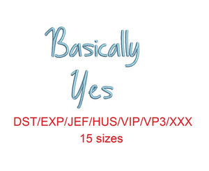 Basically Yes embroidery font dst/exp/jef/hus/vip/vp3/xxx 15 sizes small to large (MHA)
