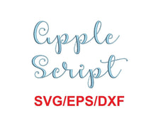 Apple Script font svg/eps/dxf alphabet cutting files (MHA)