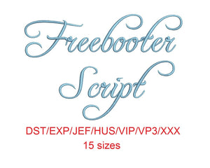 Freebooter Script machine files dst/exp/jef/hus/vip/vp3/xxx 15 sizes small to large