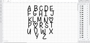 I Found My Valentine font svg/eps/dxf alphabet cutting files (MHA)