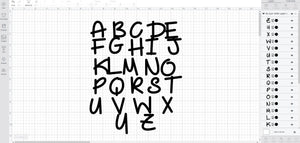 My Epic Selfie Script font svg/eps/dxf alphabet cutting files (MHA)