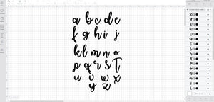 October Moon Script font svg/eps/dxf alphabet cutting files (MHA)