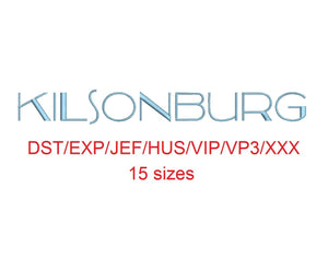 Kilsonburg™ embroidery font dst/exp/jef/hus/vip/vp3/xxx 15 sizes small to large (RLA)