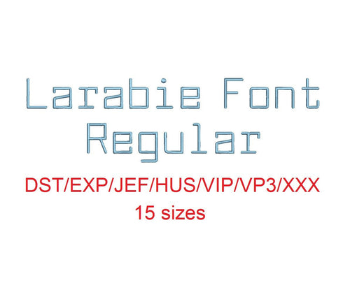 Larabie Font™ embroidery font dst/exp/jef/hus/vip/vp3/xxx 15 sizes small to large (RLA)