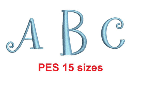 Give Me Some Sugar Monogram font PES format Satin Stitches 15 Sizes 0.25 (1/4) up to 7 inches