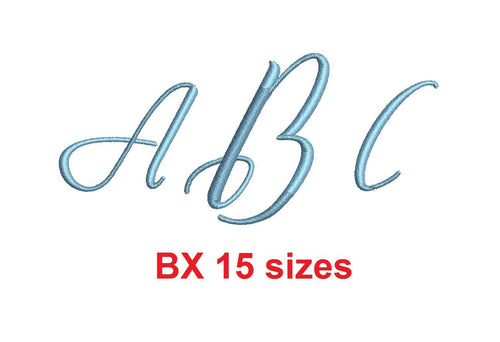 Question and Love Monogram embroidery BX font Satin Stitches 15 Sizes 0.25 (1/4) up to 7 inches
