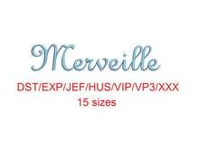 Merveille embroidery font dst/exp/jef/hus/vip/vp3/xxx 15 sizes small to large