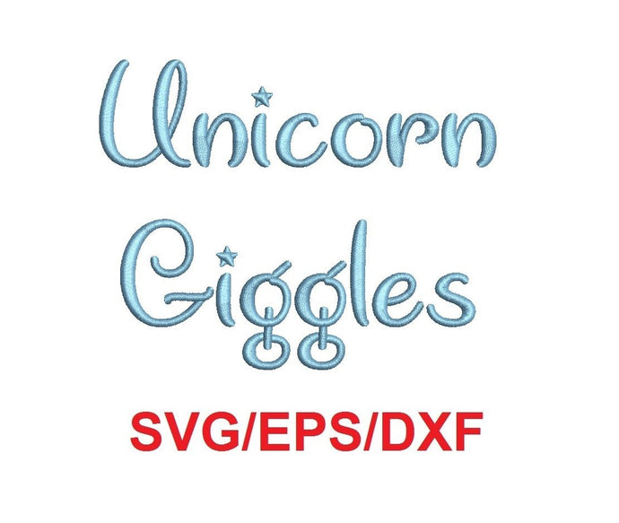 Unicorn Giggles alphabet svg/eps/dxf cutting files (MHA)