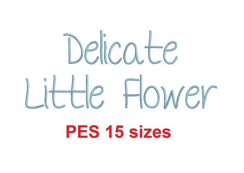 Delicate Little Flower tiny embroidery font PES 15 Sizes 0.25 (1/4), 0.5 (1/2), 1, 1.5, 2, 2.5, 3, 3.5, 4, 4.5, 5, 5.5, 6, 6.5, 7