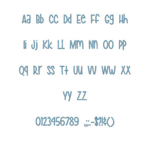 Hey Pretty Girl embroidery font PES format 15 Sizes 0.25 (1/4), 0.5 (1/2), 1, 1.5, 2, 2.5, 3, 3.5, 4, 4.5, 5, 5.5, 6, 6.5, 7" (MHA)