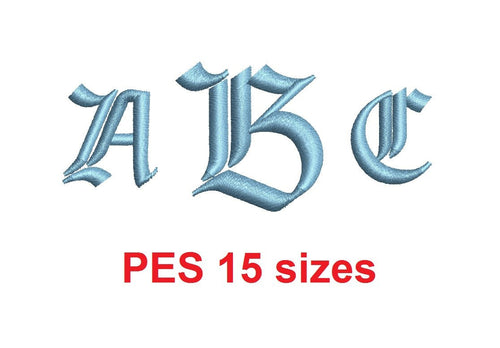 Amboise Monogram font PES format Satin Stitches 15 Sizes 0.25 (1/4) up to 7 inches