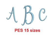 Hello Sunshine Monogram font PES format Satin Stitches 15 Sizes 0.25 (1/4) up to 7 inches