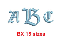 Amboise Monogram embroidery BX font Satin Stitches 15 Sizes 0.25 (1/4) up to 7 inches