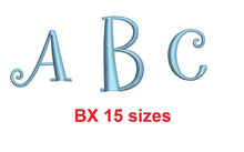 Give Me Some Sugar Monogram embroidery BX font Satin Stitches 15 Sizes 0.25 (1/4) up to 7 inches