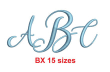 The Heart of Everything Monogram embroidery BX font Satin Stitches 15 Sizes 0.25 (1/4) up to 7 inches
