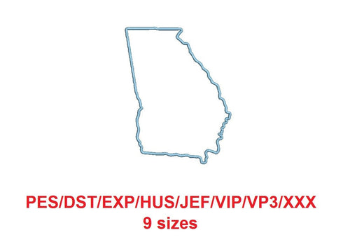 Georgia embroidery applique pes/dst/exp/jef/hus/vip/vp3/xxx 9 Sizes