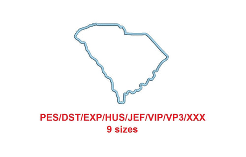 South Carolina embroidery applique pes/dst/exp/jef/hus/vip/vp3/xxx 9 Sizes