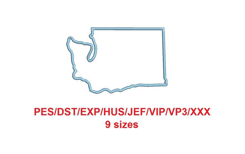 Washington embroidery applique pes/dst/exp/jef/hus/vip/vp3/xxx 9 Sizes