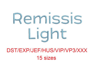 Remissis™ block embroidery font dst/exp/jef/hus/vip/vp3/xxx 15 sizes small to large (RLA)