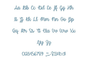 Unicorn Calligraphy embroidery font dst/exp/jef/hus/vip/vp3/xxx 15 sizes small to large (MHA)