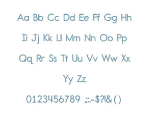 Report School Regular™ block embroidery font dst/exp/jef/hus/vip/vp3/xxx 15 sizes small to large (RLA)