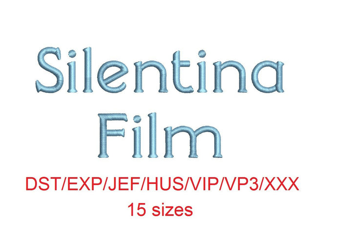 Silentina Film™ embroidery font dst/exp/jef/hus/vip/vp3/xxx 15 sizes small to large (RLA)