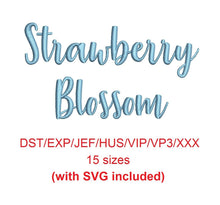Strawberry Blossom embroidery font dst/exp/jef/hus/vip/vp3/xxx 15 sizes small to large